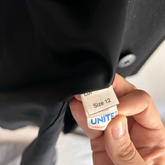 Amazing Vintage 1970s Inky Black Wool & Fox Deadstock Fully Lined Winter Swing C - Picture 4 of 5